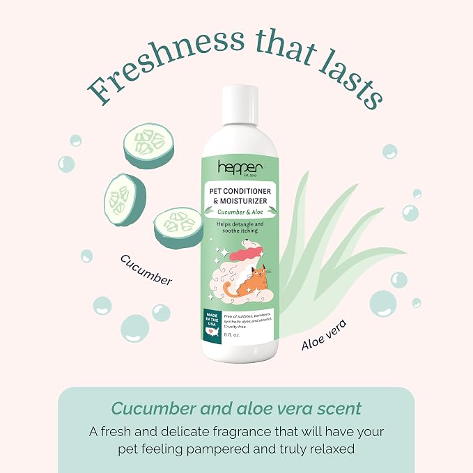 Hepper Pet Conditioner and Moisturizer - Cucumber & Aloe - 8oz