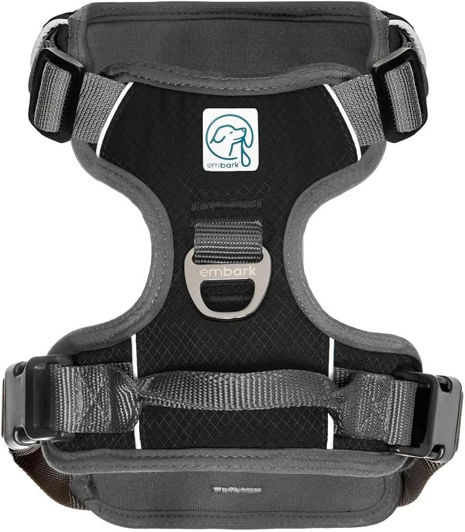 Embark Adventure No-Pull Dog Harness for Large Dogs – Reflective Trim, Military-Grade Nylon, Front Clip with Gel-Lined Handle, Soft & Padded