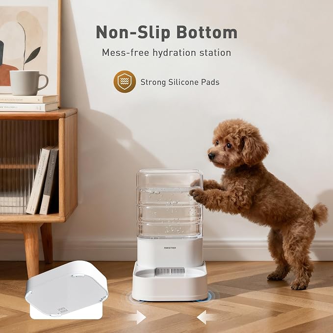 Gravity Dog Water Bowl Dispenser with 6 pcs Filters 1 Gallon/3.78L Automatic Pet Water Dispenser for Dogs Gravity Water Bowl for Cats