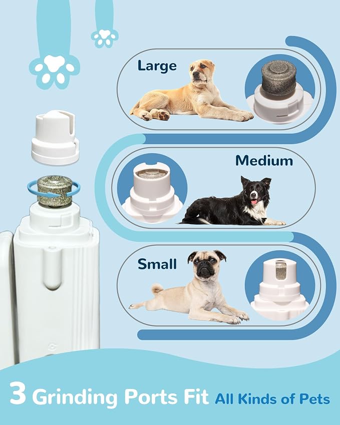 2 in 1 Cat Dog Nail Clippers & Grinder with LED Light, Quiet Rechargeable | Electric Pet Nail Trimmer & Claw Clippers for Large Medium Small Dogs Cats, Splash Guard for Nails, Painless Grooming Kit