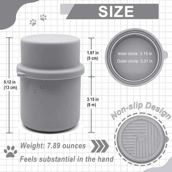 Original Canned Dog Food Storage Container | Silicone Can Cover Pet Food Sealer | BPA Free, Airtight, Dishwasher & Freezer Safe (Grey)