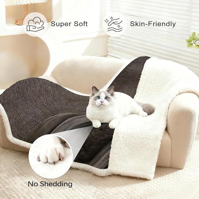 BlessLiving Grey Great Dane Throw Soft Blanket Sherpa Fleece Lined Blanket Pet and Dog Lovers Home Throw Blankets (Throw, 50 x 60 Inches)