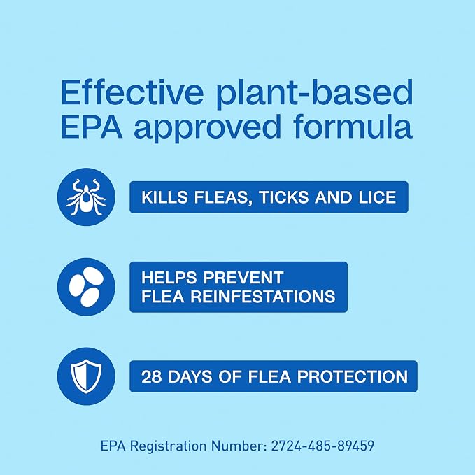 ADAMS Plus Botanicals Flea & Tick Shampoo with Precor for Dogs, Cats, Puppies & Kittens, Flea Shampoo to Treat Infestations, Kills Eggs & Lice, Cleans and Conditions Coat, Plant-Based, 16 Ounces