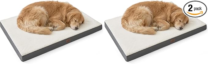 Bedsure XL Dog Bed, Extra Large Pet Bed with Comfy Sherpa,44x32in Grey (Pack of 2)