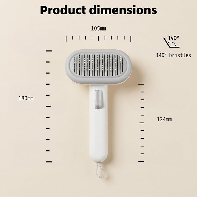 Cat Brush for Shedding, Self Cleaning Grooming Brush with Release Button, Deshedding Undercoat Comb for Indoor Cats Long & Short Haired, Pet Hair Remover Tool for Kitten Rabbit Massage
