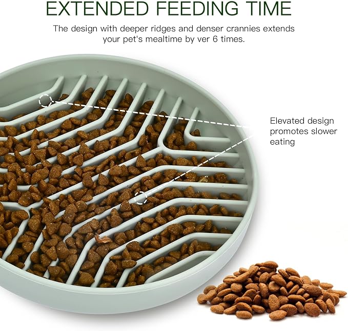 Slow Feeder Dog Bowls, Puzzle Silicone Dog Feeding Bowls with Suction Cups, Anti-Choking, Non-Slip Design, Reduces Boredom, Anxiety, Ideal for Medium to Small Dogs & Cats - XAQMHSW
