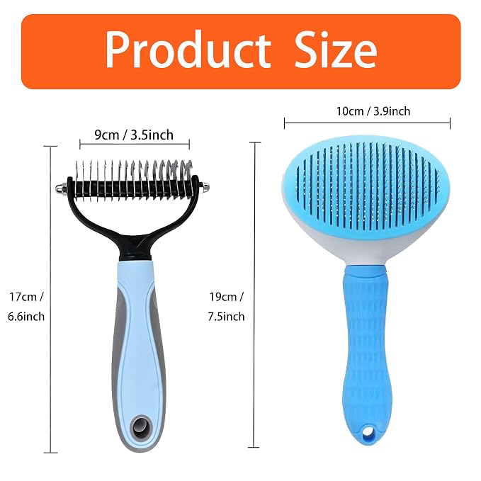 3 PCS Self Cleaning Slicker Brush for Dogs, Cats, Pet Grooming Combo Deshedding Grooming Massaging Tool Undercoat Shedding Haired Pets Hair Removal Glove
