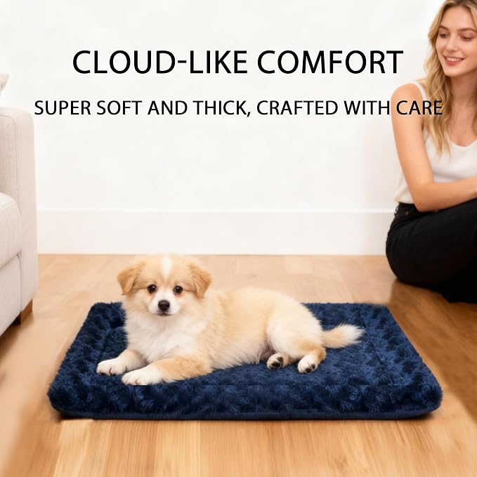 Dog Bed Mat - Crate Pad - Reversible Mat for Pet Comfort - Soft Bed Crate Pads with Dual-Sided Design for All Seasons - Durable, Machine Washable Mat for Travel and Home
