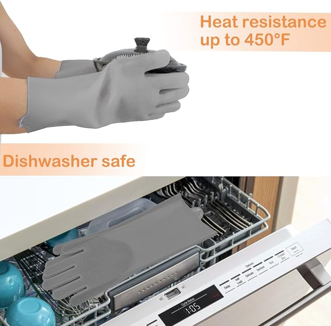 Silicone Pet Grooming Gloves Dog Washing Gloves for Bathing Massaging | 3,000 Soft Bristles, Non-slip & Extended Sleeves, Heat Resistant & Dishwasher Safe, For Cats and Dogs, Home/Car Cleaning
