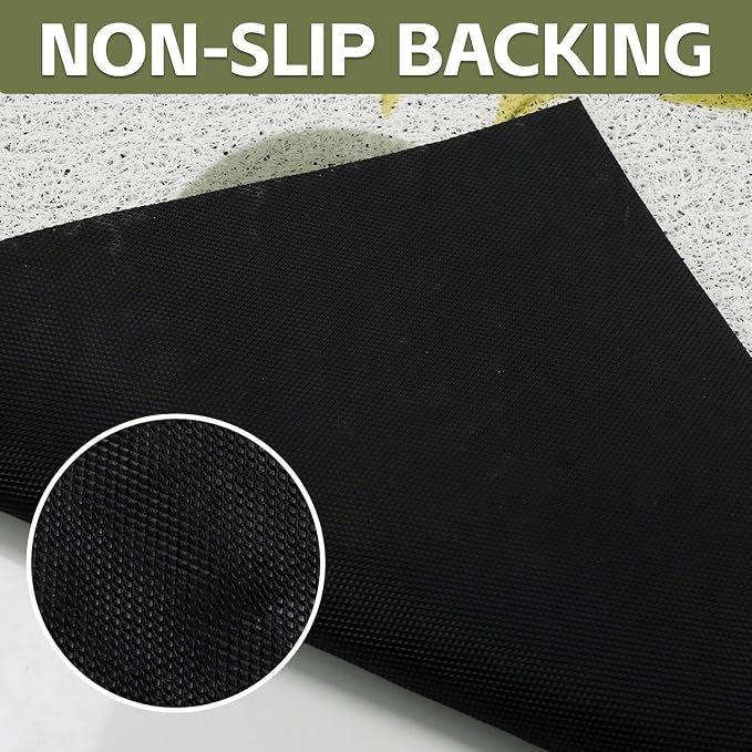Cat Litter Mat Litter Trapping Mat, 40"x30" Waterproof Urine Proof Litter Box Mat Catcher Mat Non-Slip Washable for Kitty Kitten, Green
