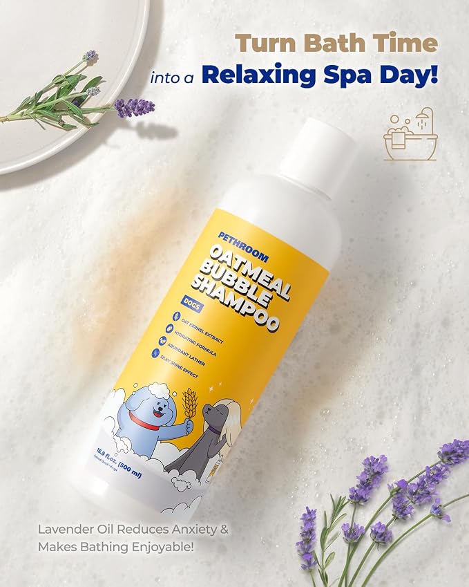 PETHROOM Premium Oatmeal Dog Shampoo for Itchy Sensitive Skin