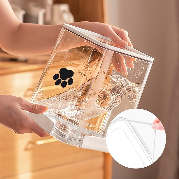 4L Dog Food Storage Container,Airtight Pet Food Storage Containers with Buckle-Lock Lids & Spoon,Plastic Cat Food Bin BPA Free,Dog Treat Container for Dog, Cat, Bird Seed - Bright White