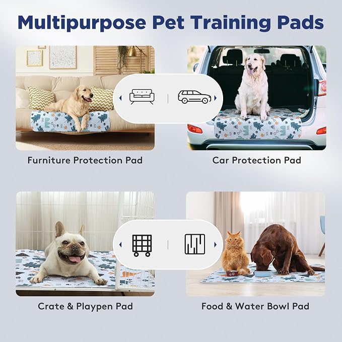 FURTIME Washable Pee Pads for Dogs, Super Absorbent, 1 Pack 72"x72" Blue | Super Absorbent Reusable Training Dog Pads, 100% Waterproof Non-Slip Dog Mat for Whelping, Housebreaking