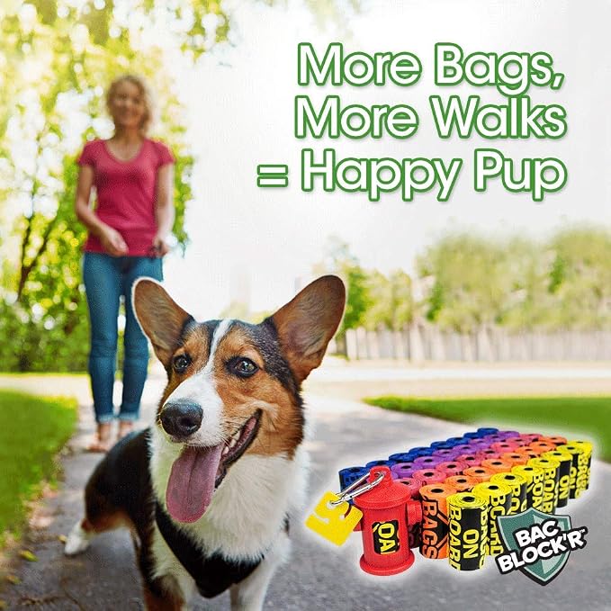 Bags on Board Premium Odor Blocking Dog PoopBags & Dispenser - Leakproof Waste Pick-Up-Bags (Pack of 1800)