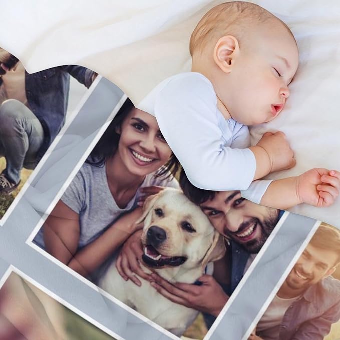 Artsadd Personalized Memorial Blanket with Pictures Pet Loss Sympathy Gift in Memory of Dog Cat Custom Photo Blanket