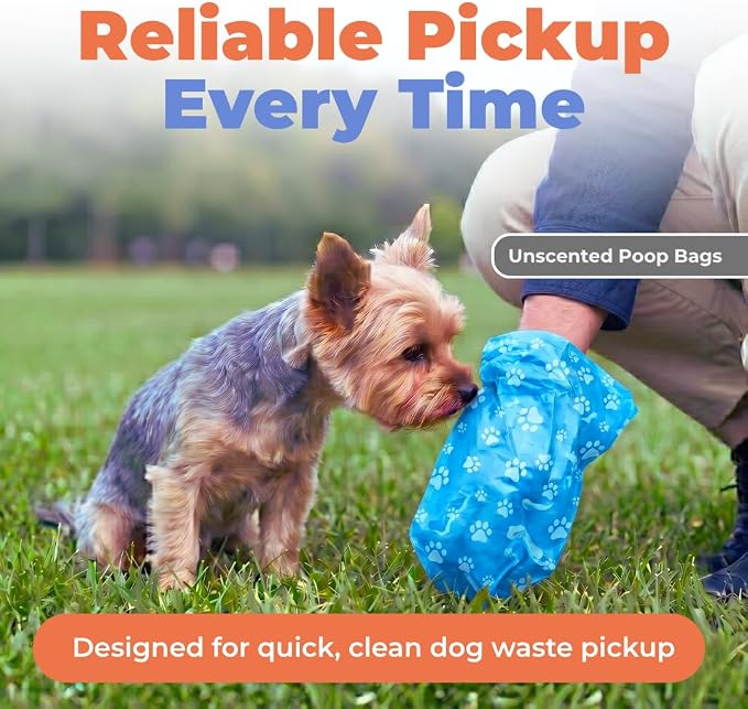Best Pet Supplies Dog Poop Bags for Waste Refuse Cleanup, Doggy Roll Replacements for Outdoor Puppy Walking and Travel, Leak Proof and Tear Resistant, Thick Plastic - Blue (Unscented), 150 Bags