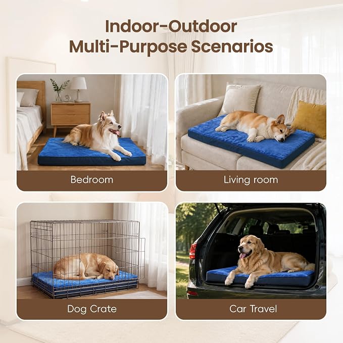 NUPIDA Waterproof XL Extra Large Dog Crate Bed with Washable Cover, 41x27 | TPU Waterproof Layer, Easy Clean Cover, Soft Plush Surface, Durable Oxford fabric, Non-Slip Bottom, For Large Breeds ≤80lbs