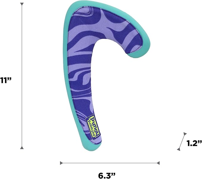 Outward Hound FlyFetch Boomerang Dog Toy, Lightweight Foam Core, Rubber Rim, Floats in Water, All Breeds, 11"