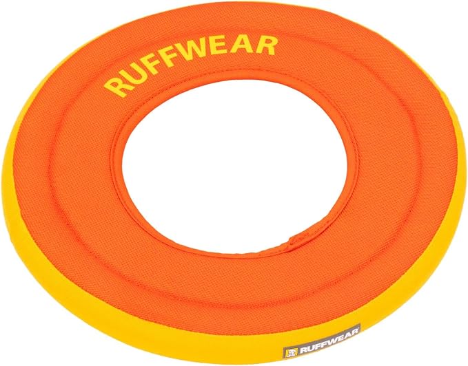 Ruffwear, Hydro Plane Dog Flying Disc, Soft Buoyant Foam Floating Fetch Toy, Lightweight Interactive Water & Snow Toy, Gentle on Teeth, Durable Year-Round Outdoor Play, Tangelo Orange, 9", Medium