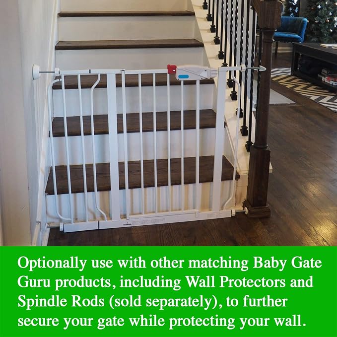Extra Long M10 (10mm) Stair Banister Adapter Y-Spindle Rods 2 Pack for Pressure Mounted Baby and Pet Safety Gates (10mm, White)