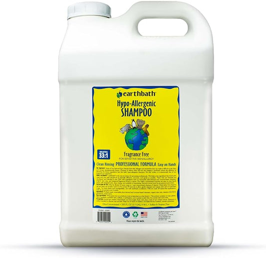 earthbath Hypoallergenic Dog Shampoo, Fragrance Free - 2.5 Gallon (1 Pack) | Dog Shampoo for Allergies, Itching, & Sensitive Skin, Plant-Based Cruelty-Free Formula, Non GMO, Made in the USA