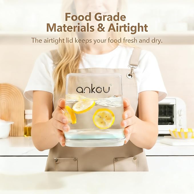 Ankou 2 Pack Airtight Dog Food Storage Containers, 2.8 QT Each, One-Touch Pop Lids, BPA-Free | Clear Stackable Canisters for Pet Food & Cat Treats