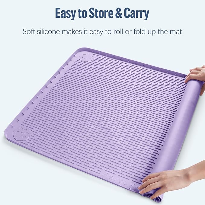Pee Pad Holder for Dogs 50''x35'' Silicone Puppy Pee Pad Tray, Purple | Extra Large Dog Potty Tray Leak-Proof, High Edge, No Spill Training Pads for Floor Protection, No Pee Pads