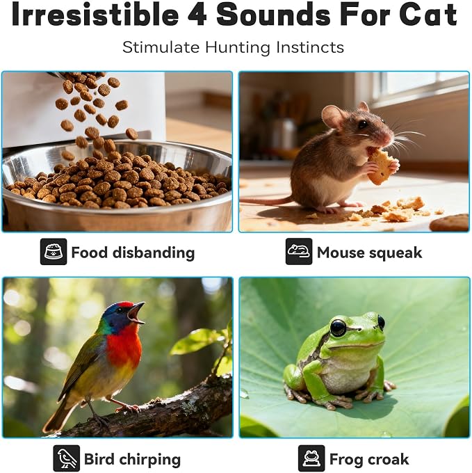 Interactive Cat Toy with Motion Activated Ball & 7 Holes Maze Mat, Hide and Seek Exercise Game for Indoor Cats, Automatic Moving Cat Ball Toy in Pouch, Rechargeable Kitten Toys, Mouse Catching Game