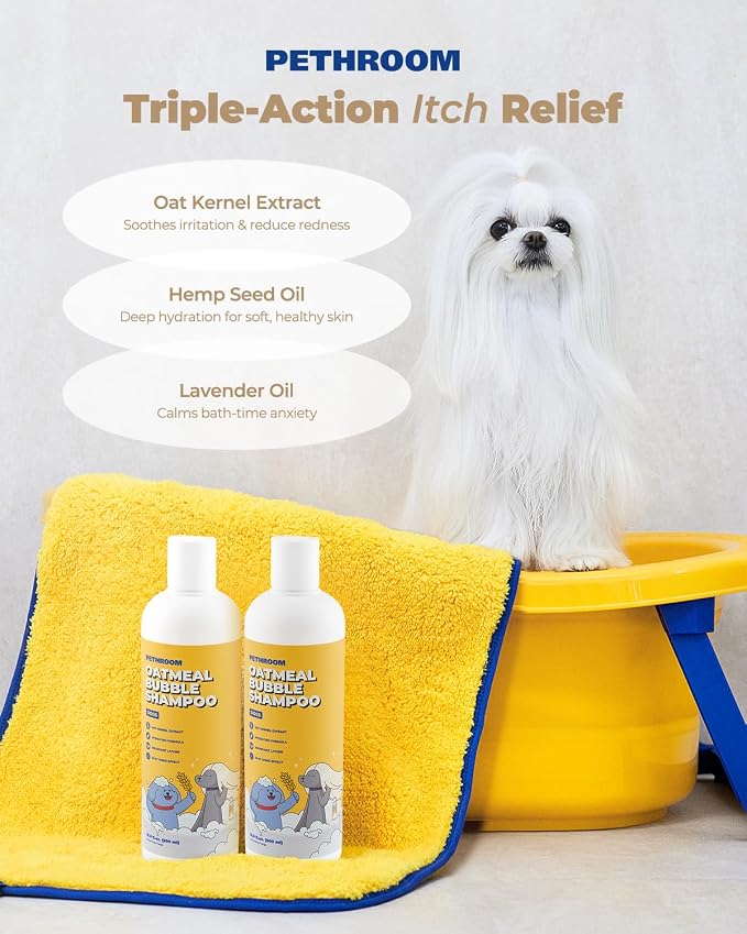 PETHROOM Premium Oatmeal Dog Shampoo for Itchy Sensitive Skin