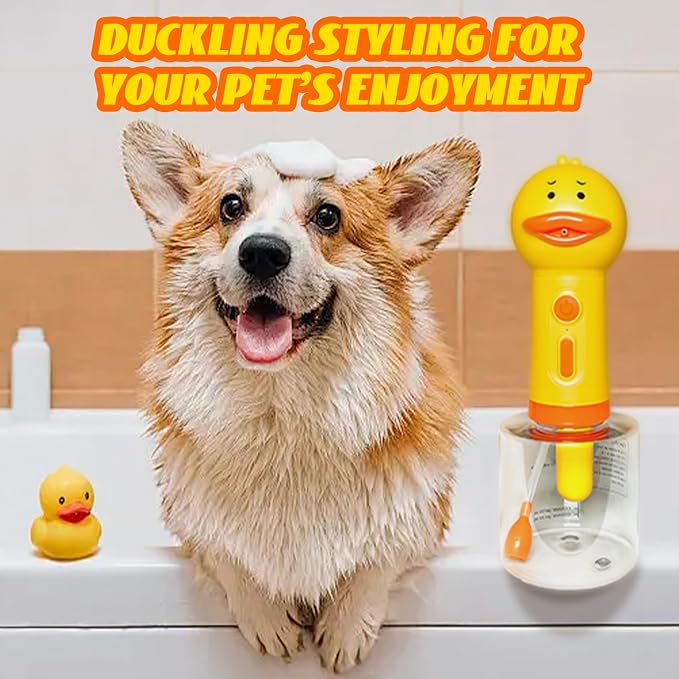 Dog Shampoo Frother,Pet Bath Brush - Deep Cleaning Foam Machine with 350ml Capacity, Dog Soap Dispenser and Shampoo Sprayer, 1200mAh Ultra Long Standby
