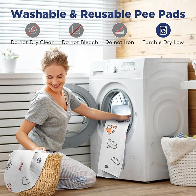 FURTIME Washable Pee Pads for Dogs, Super Absorbent, 2 Pack 34"x36" Gray | Reusable Puppy Pads Pet Training Pads, 100% Waterproof Non-Slip Puppy Pee Pad Whelping Dog Playpen Crate Mat for Potty