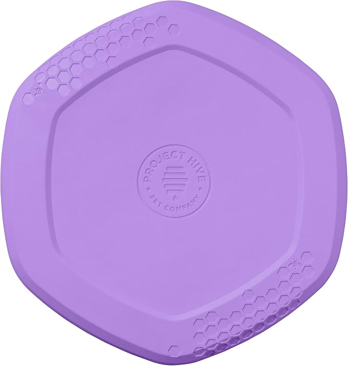 PROJECT HIVE ·PET COMPANY· Dog disc - Great for Fetch - Includes a Lick mat on Back - Floats in Water, Smooth Glide - Made in The USA (Calming Lavender)