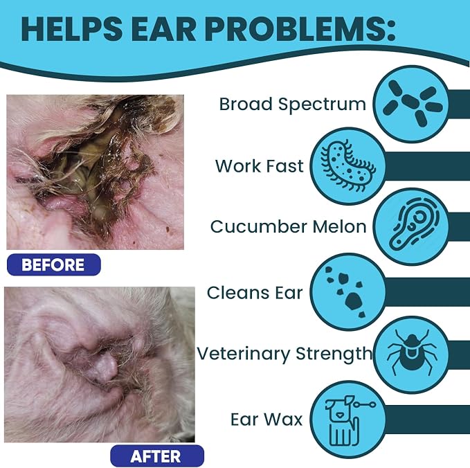 Truseb Cat & Dog Ear Infection Treatment Solution Flush – Medicated Ketoconazole TRIS with Trizmax EDTA (Tromethamine, Disodium Edta) Dog Ear Cleaner, Flush Wash (Ketoconazole Ear Infection Flush 24oz