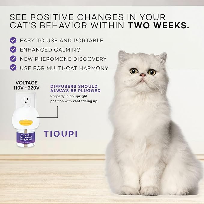 Cat Pheromones Calming Diffuser: 2 Diffusers & 2 Refills Top Value Kit – Cat Calming Diffuser Helps Reduce Scratching, Peeing, Meowing, Hiding, Urine Marking & Aggression