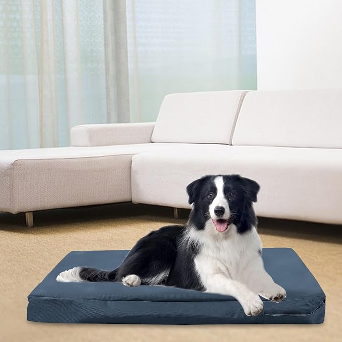 Waterproof Dog Bed Cover Replacement for 48 Inch Wire Crates, Heavy Duty Oxford Fabric Pet Bed Sleeve with Zipper, Washable & Durable Mattress Protector for Puppy, 46" L x 29" W x 4" H (Cover Only)