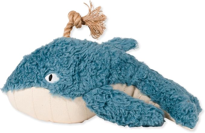 Fringe Studio OH Whale 3D Earth Friendly Cotton Canvas Dog Toy, PetShop Collection (718007)
