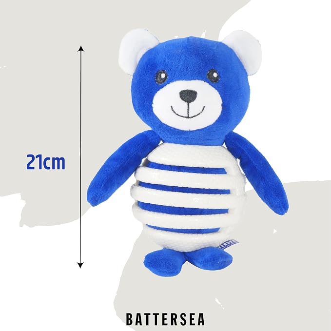 Rosewood Battersea Rubber Belly Bear, Multi Texture Dog Toy, 15cm x 21cm