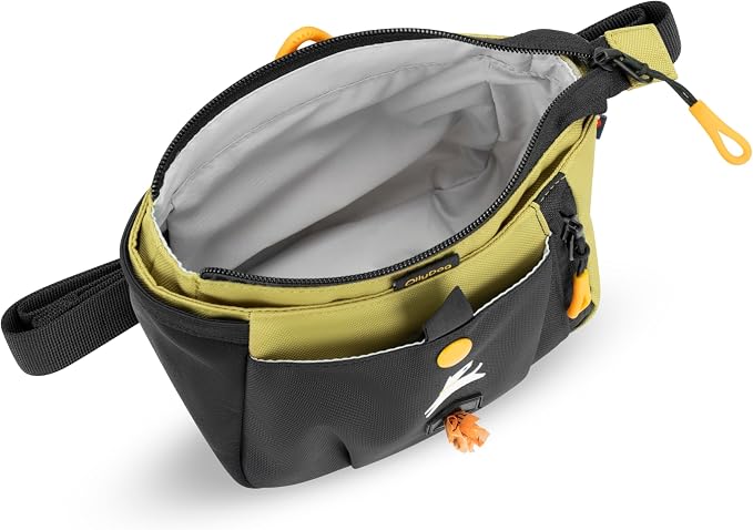 Backcountry Day Bag | Dog Training Treat Pouch | Eco-Friendly Recycled Fabric Fanny Pack with Zipper Closure, Built-in Poop Bag Dispenser & Adjustable Waist Belt (Alchemy)