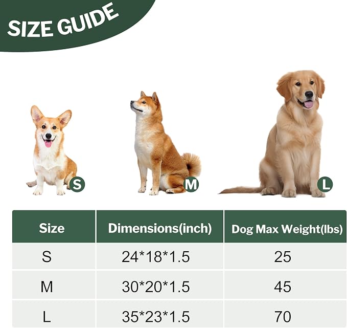 Dog Bed Crate Mat, Soft Durable Washable Anti-Slip Kennel Pad for Dogs & Cats, Reversible (Dark Green, L(35"*23"*1.5"))