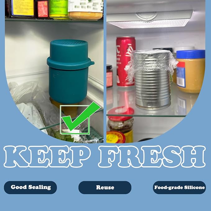 Original Canned Dog Food Storage Container | Silicone Can Cover Pet Food Sealer | BPA Free, Airtight, Dishwasher & Freezer Safe (2 Pcs Dark Blue)
