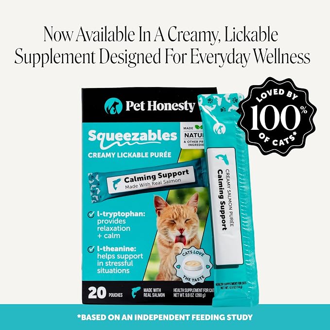 Cat Calming Treats for Anxiety Relief - Dual Texture Crunchy Creamy Calming Chews for Cats - Feline Stress Relief Behavior Support for Travel, Vet Visits, Grooming, Separation Anxiety (30-Day Supply)