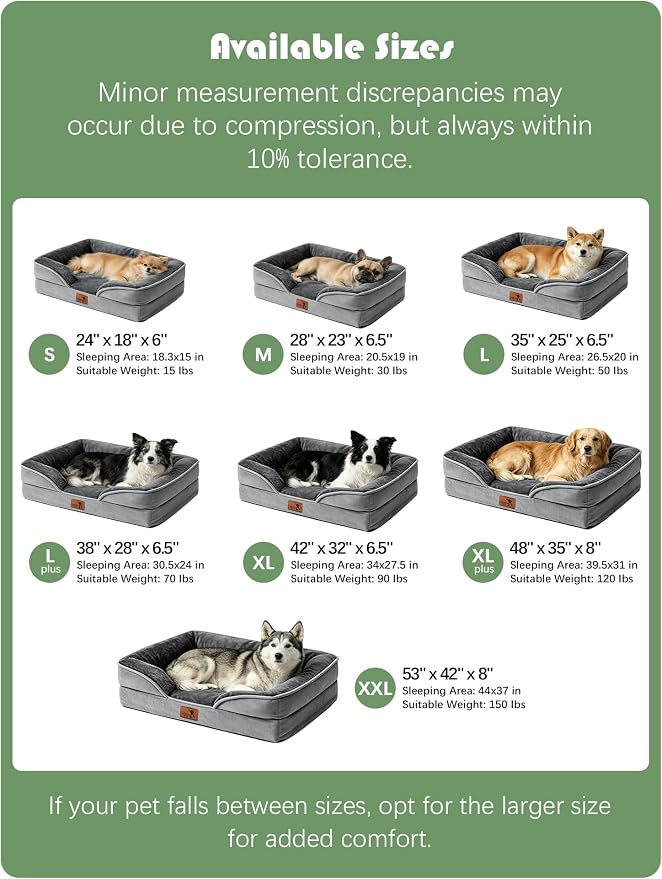Spotted Play Orthopedic Dog Bed with Sides - Dog Sofa Beds for Small Dogs, Supportive Foam Pet Couch Bed with Washable Removable Cover, Waterproof Lining and Non-Slip Bottom, Grey - S