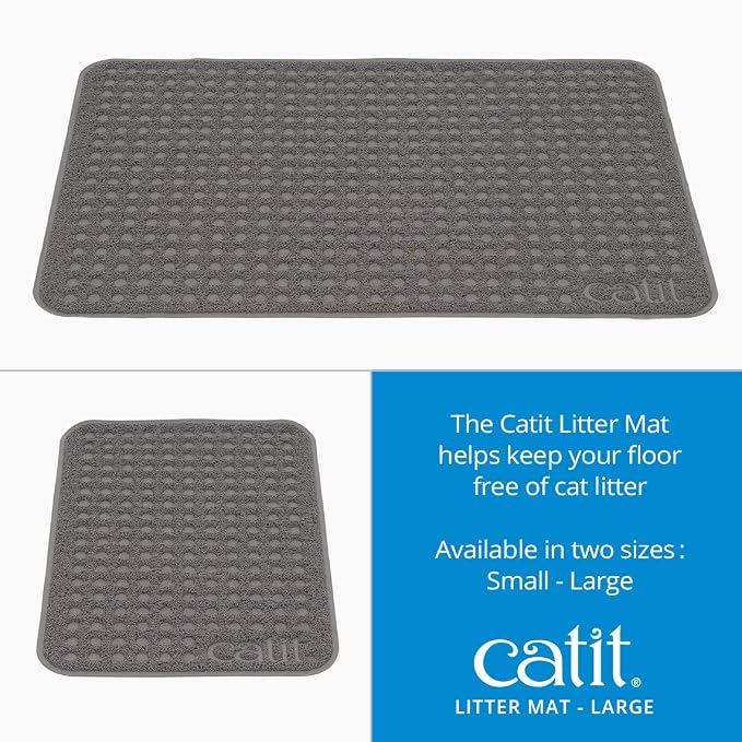 Catit Large Cat Litter Mat - Non-Slip, Easy Maintenance Design | Gentle on Paws - Traps Loose Litter