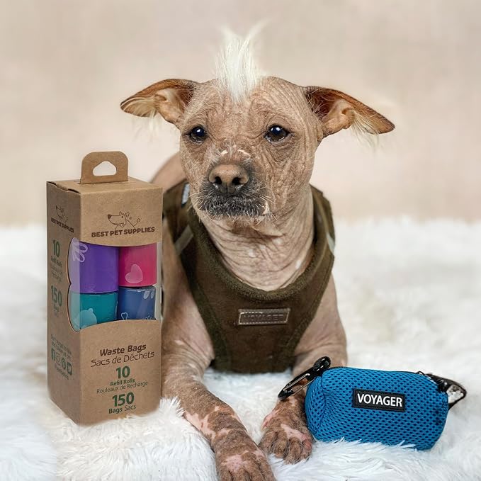 Best Pet Supplies Dog Poop Bags for Waste Refuse Cleanup, Doggy Roll Replacements for Outdoor Puppy Walking and Travel, Leak Proof and Tear Resistant, Thick Plastic - Assorted 2, 150 Bags
