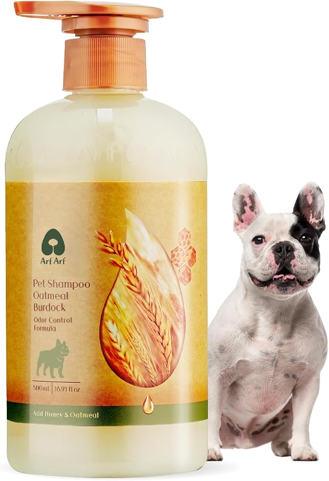 Arf Arf Odor Control Dog Shampoo – Burdock & Oatmeal, Smelly Dogs, 16oz | Odor control, burdock root sebum regulator, oatmeal protein, long-lasting scent, smelly dogs, oily coats, 500ml pump