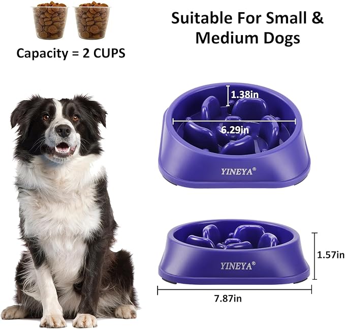 YINEYA Slow Feeder Dog Bowls, Pet Supplies That Slow Down Eating, Pet Food Bowls, Maze Dog Puzzle Feeder for Medium Breed | Dog Food Bowl Slow Down Eating Prevents Bloat, Promotes Healthy Digestion, Puzzle Feeder Interactive Makes Meal Time Fun