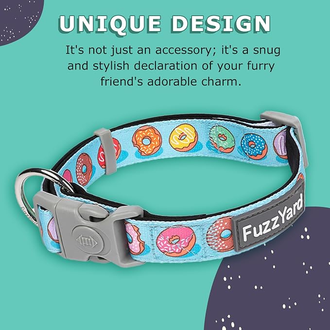 FuzzYard You Drive Me Glazy Dog Collar | Size S | Comfortable Neoprene Pet Collar for Everyday Walking & Training | Ideal Fit for Small Dogs