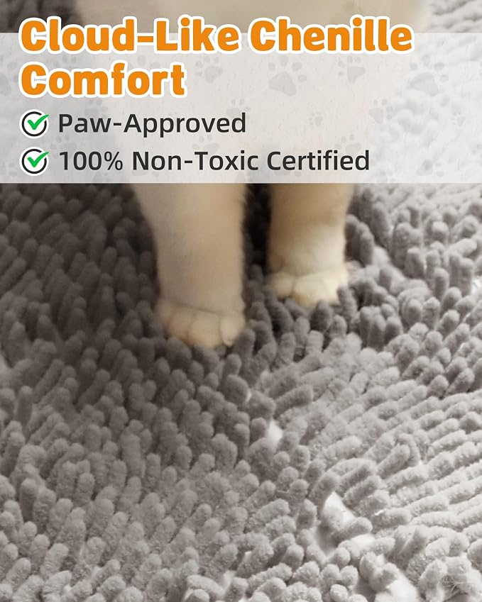 Cat Litter Mat Litter Trapping Mat, 22"x15" Plush Cat Litter Rug Catcher, Easy to Clean, Machine Washable
