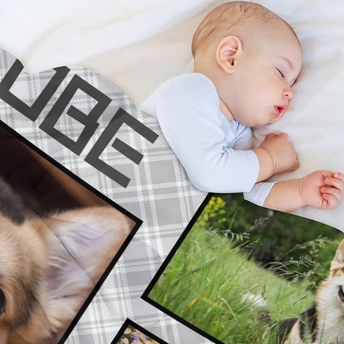 Artsadd Personalized Memorial Blanket with Pictures Pet Loss Sympathy Gift in Memory of Dog Cat Custom Photo Blanket