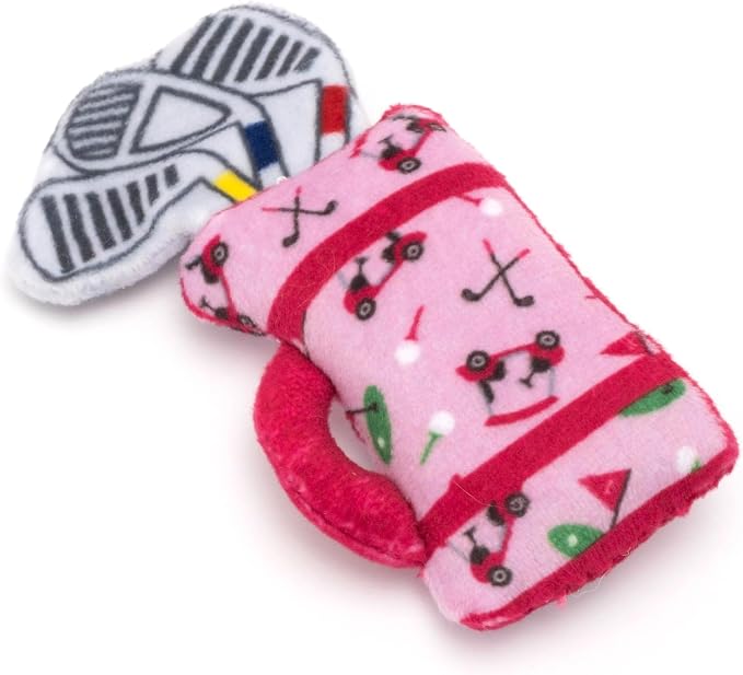 The Worthy Dog Golf Bag Plush Cat Toy with Organic Catnip for Interactive Play, Soft Crinkle Catnip Toy, Safe Non-Toxic Materials - Pink, One Size